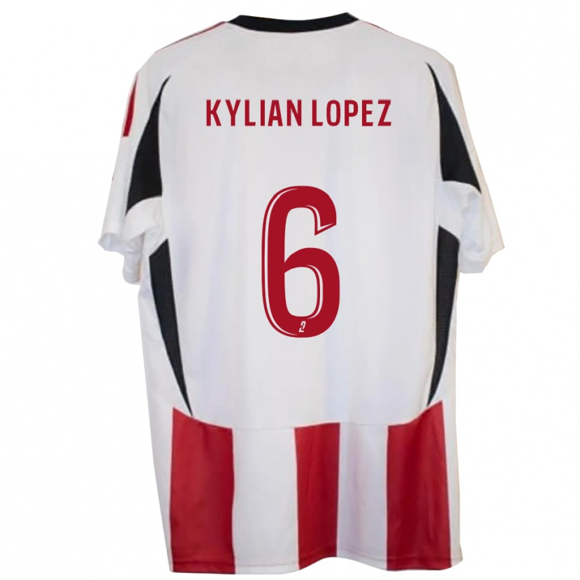 Danxen Niño Camiseta Kylian Lopez #6 Rojo Azul 1ª Equipación 2025/26 La Camisa México