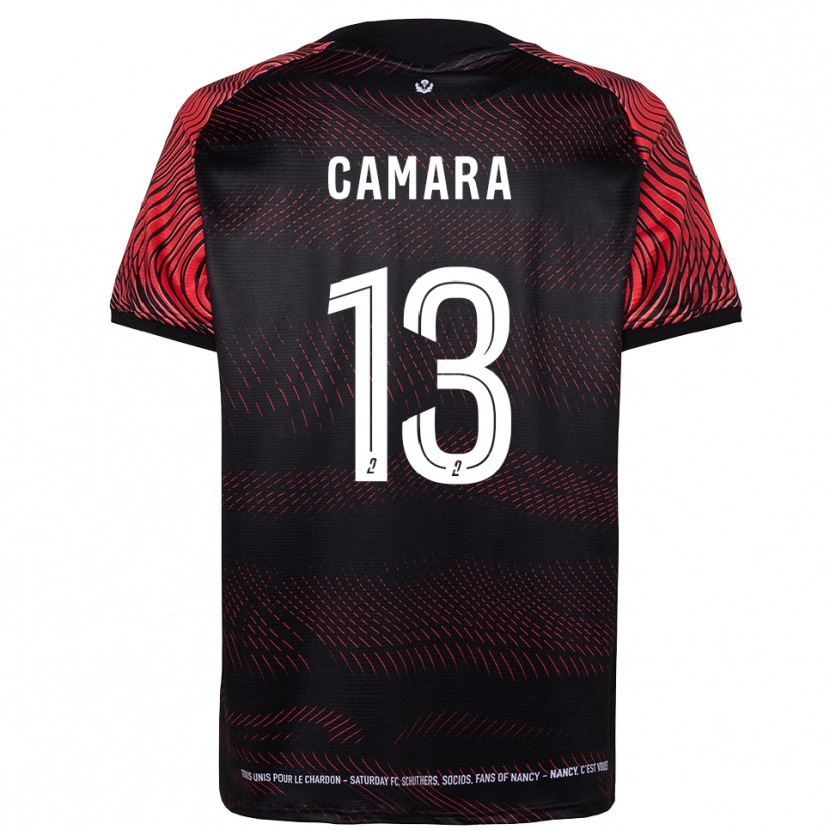Danxen Niño Camiseta Bakari Camara #13 Blanco Rojo 1ª Equipación 2025/26 La Camisa México