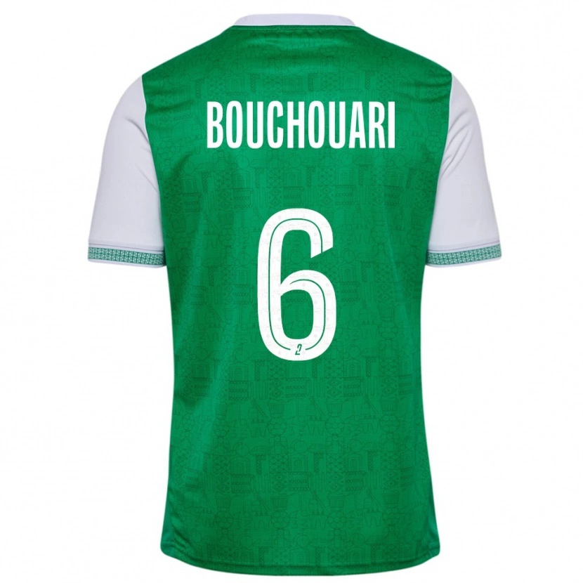 Danxen Niño Camiseta Benjamin Bouchouari #6 Verde Blanco 1ª Equipación 2025/26 La Camisa México