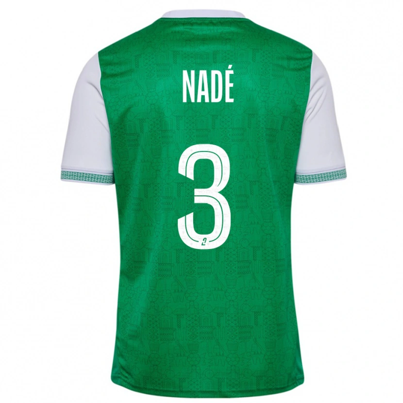 Danxen Niño Camiseta Mickaël Nadé #3 Verde Blanco 1ª Equipación 2025/26 La Camisa México