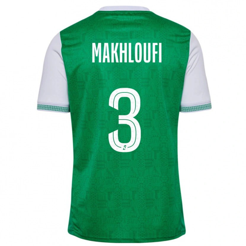 Danxen Niño Camiseta Maedine Makhloufi #3 Verde Blanco 1ª Equipación 2025/26 La Camisa México