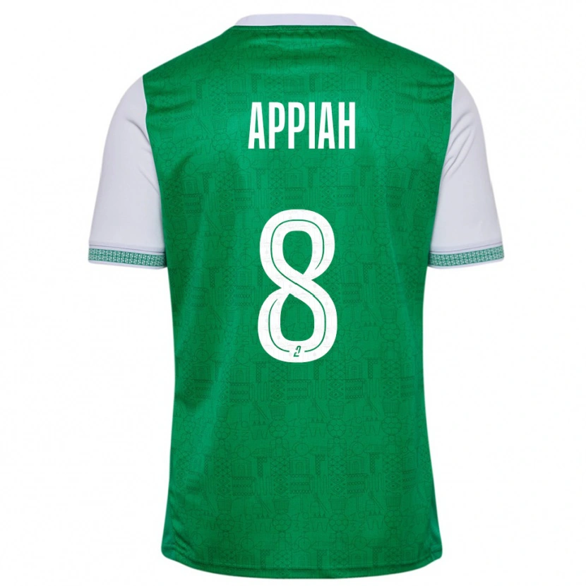 Danxen Niño Camiseta Dennis Appiah #8 Verde Blanco 1ª Equipación 2025/26 La Camisa México
