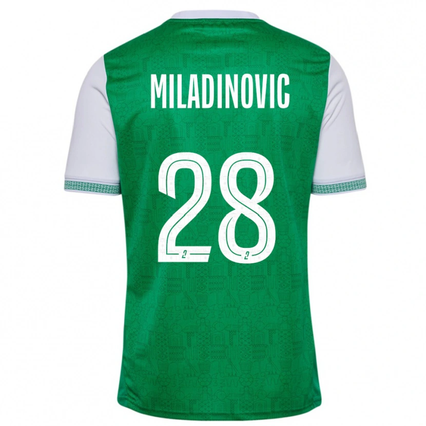 Danxen Niño Camiseta Igor Miladinovic #28 Verde Blanco 1ª Equipación 2025/26 La Camisa México