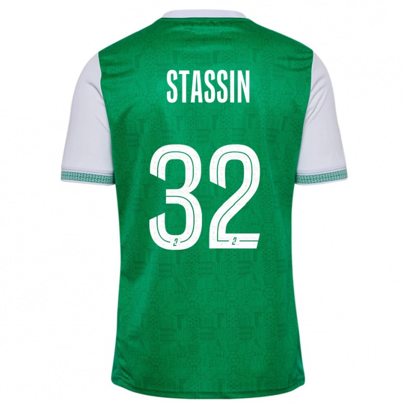 Danxen Niño Camiseta Lucas Stassin #32 Verde Blanco 1ª Equipación 2025/26 La Camisa México