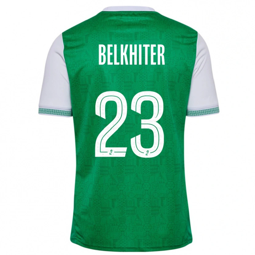 Danxen Niño Camiseta Morgane Belkhiter #23 Verde Blanco 1ª Equipación 2025/26 La Camisa México