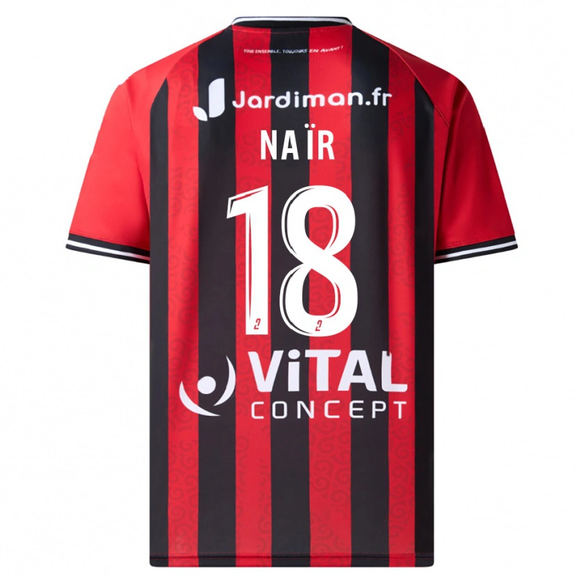 Danxen Niño Camiseta Sohaib Naïr #18 Rojo Negro 1ª Equipación 2025/26 La Camisa México
