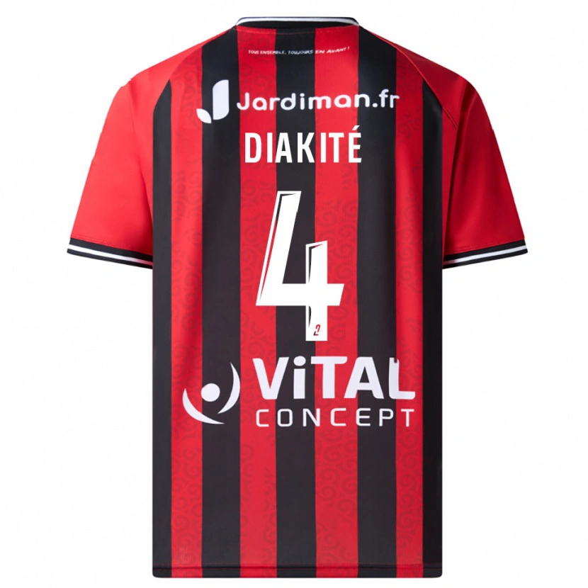 Danxen Niño Camiseta Ibrahima Diakité #4 Rojo Negro 1ª Equipación 2025/26 La Camisa México