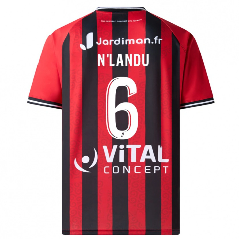 Danxen Niño Camiseta Darly N'landu #6 Rojo Negro 1ª Equipación 2025/26 La Camisa México