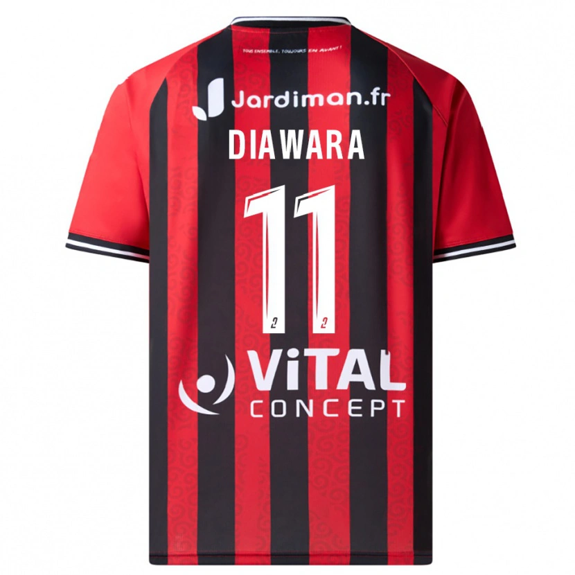 Danxen Niño Camiseta Mamadou Diawara #11 Rojo Negro 1ª Equipación 2025/26 La Camisa México