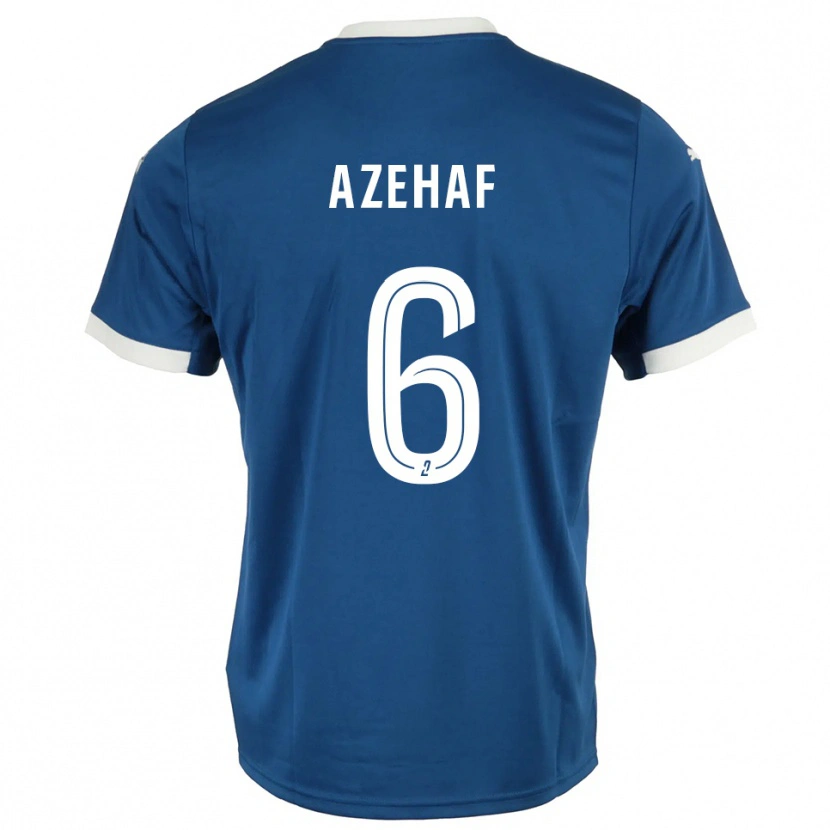 Danxen Niño Camiseta Aïssa Azehaf #6 Azul Blanco 1ª Equipación 2025/26 La Camisa México