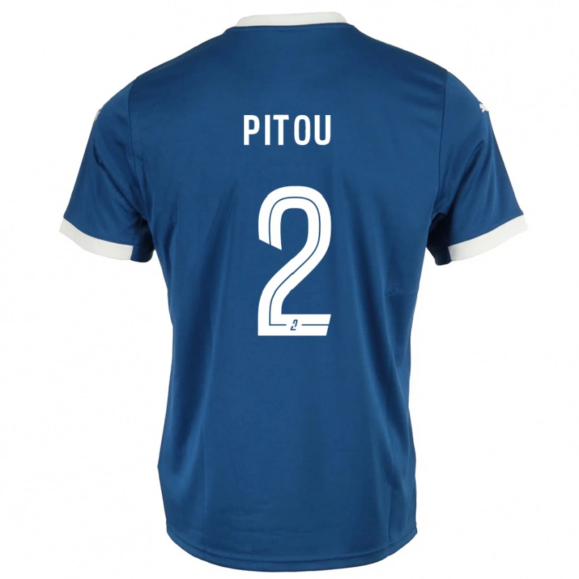 Danxen Niño Camiseta Ryan Pitou #2 Azul Blanco 1ª Equipación 2025/26 La Camisa México