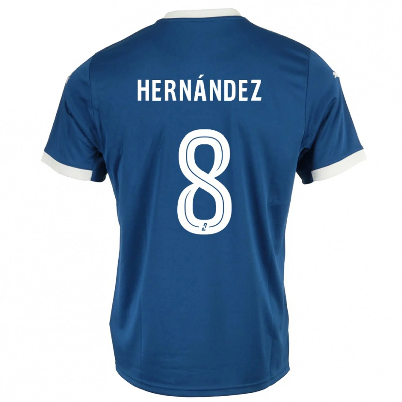 Danxen Niño Camiseta Pablo Hernandez #8 Azul Blanco 1ª Equipación 2025/26 La Camisa México