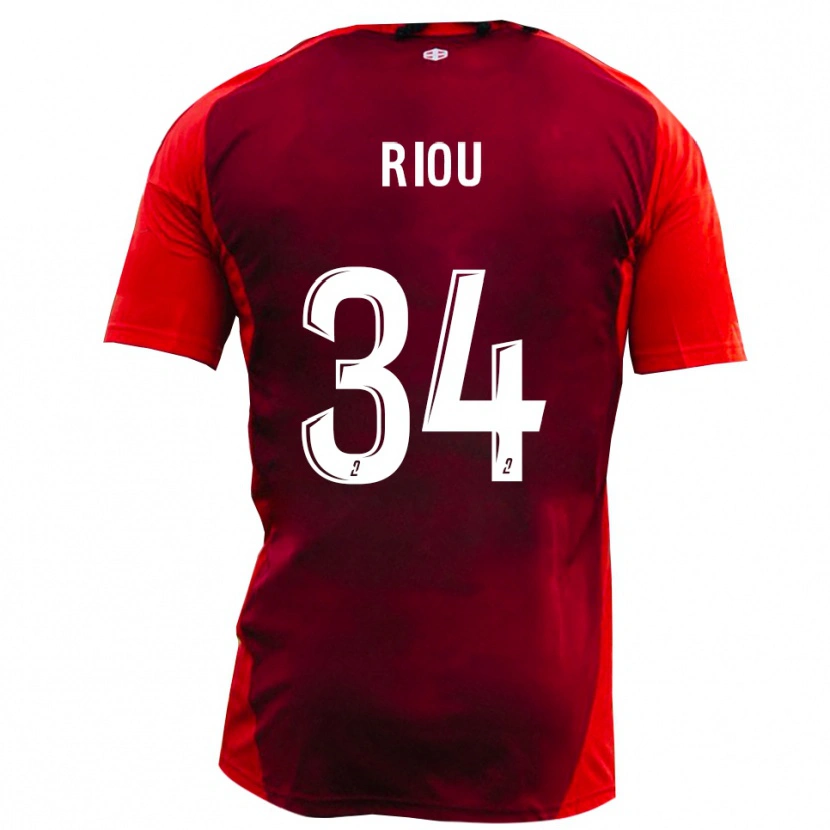 Danxen Niño Camiseta Esteban Riou #34 Rojo Borgoña 1ª Equipación 2025/26 La Camisa México
