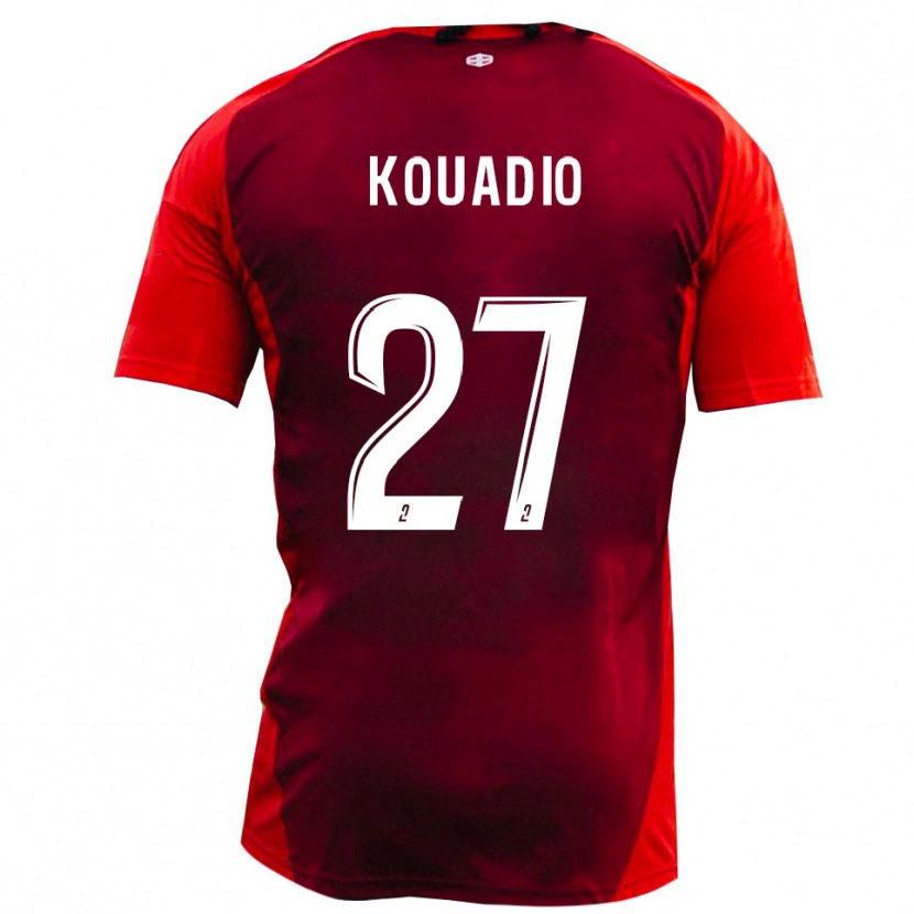 Danxen Niño Camiseta Julien Kouadio #27 Rojo Borgoña 1ª Equipación 2025/26 La Camisa México
