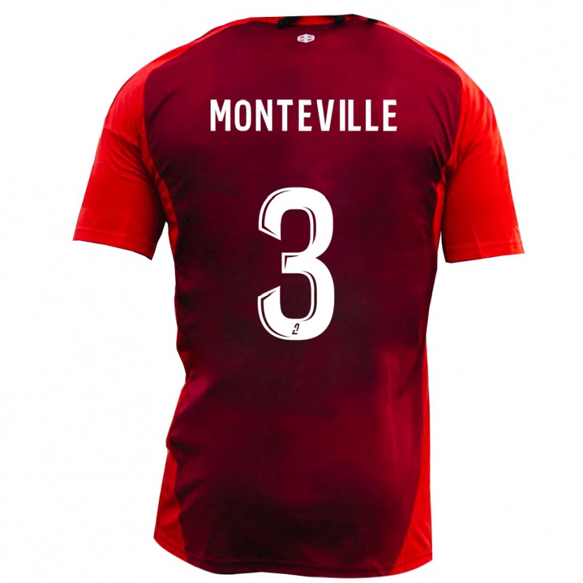 Danxen Niño Camiseta Idriss Monteville #3 Rojo Borgoña 1ª Equipación 2025/26 La Camisa México