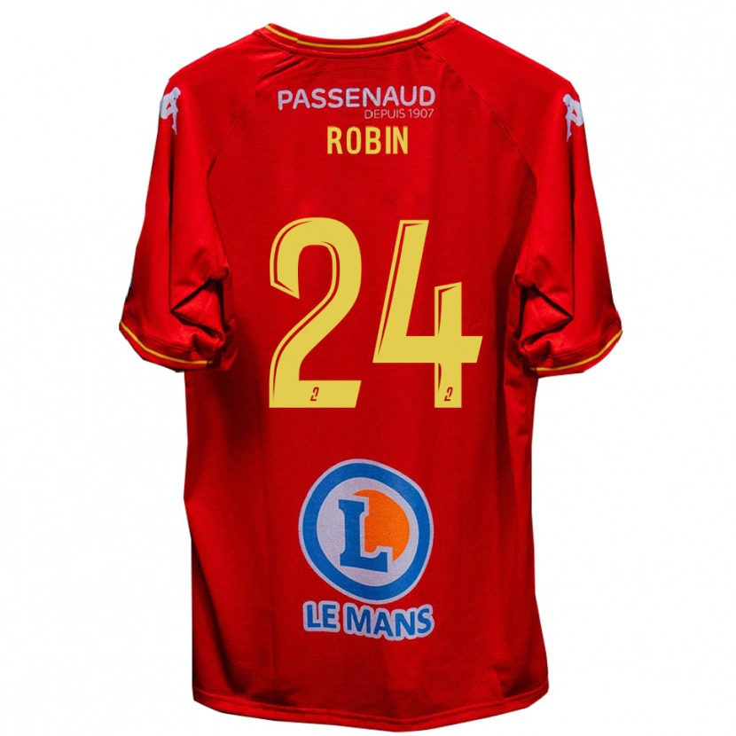 Danxen Niño Camiseta Milan Robin #24 Rojo Amarillo 1ª Equipación 2025/26 La Camisa México