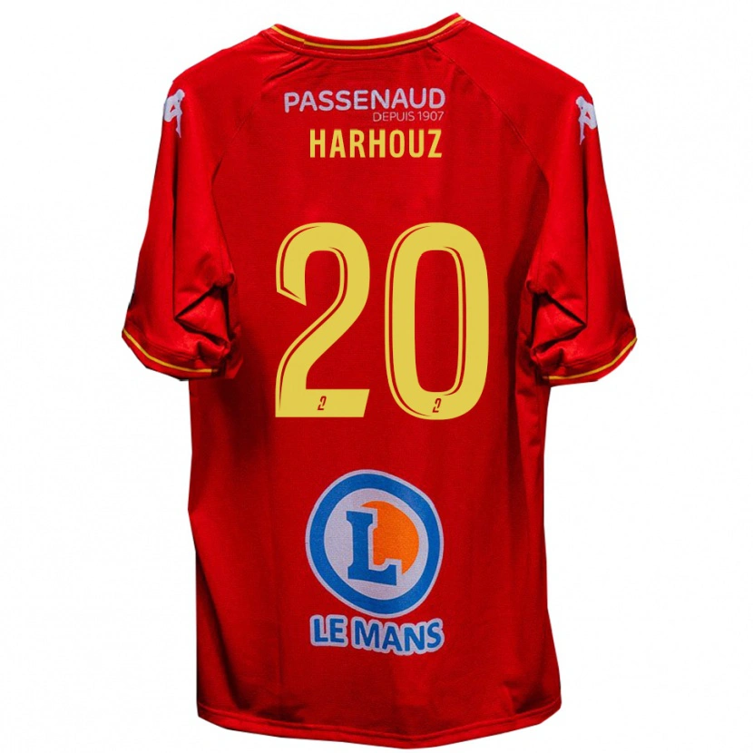 Danxen Niño Camiseta William Harhouz #20 Rojo Amarillo 1ª Equipación 2025/26 La Camisa México