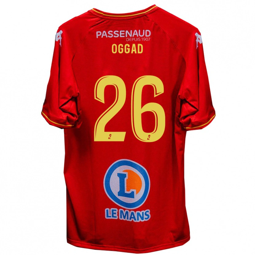 Danxen Niño Camiseta Brice Oggad #26 Rojo Amarillo 1ª Equipación 2025/26 La Camisa México