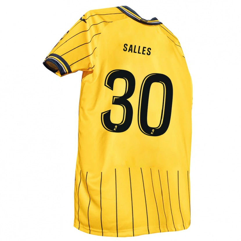 Danxen Niño Camiseta Esteban Salles #30 Amarillo Azul Marino 1ª Equipación 2025/26 La Camisa México