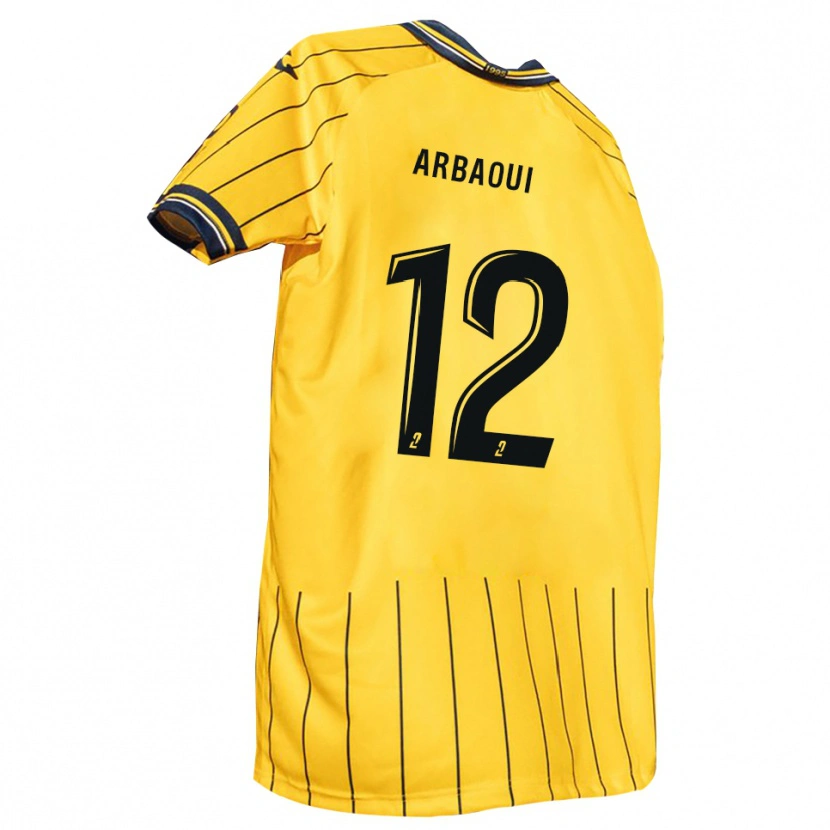 Danxen Niño Camiseta Walid Arbaoui #12 Amarillo Azul Marino 1ª Equipación 2025/26 La Camisa México