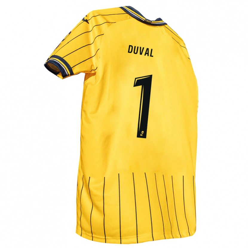 Danxen Niño Camiseta Matis Duval #1 Amarillo Azul Marino 1ª Equipación 2025/26 La Camisa México