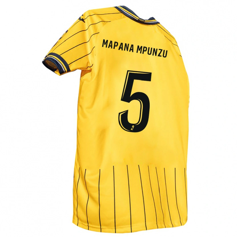 Danxen Niño Camiseta Jojo Mapana Mpunzu #5 Amarillo Azul Marino 1ª Equipación 2025/26 La Camisa México