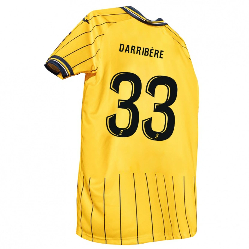 Danxen Niño Camiseta Clément Darribère #33 Amarillo Azul Marino 1ª Equipación 2025/26 La Camisa México