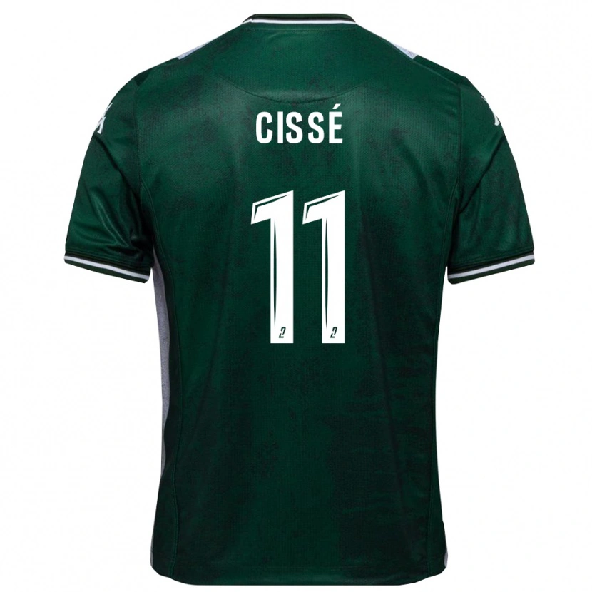 Danxen Niño Camiseta Kemo Cissé #11 Verde Blanco 1ª Equipación 2025/26 La Camisa México