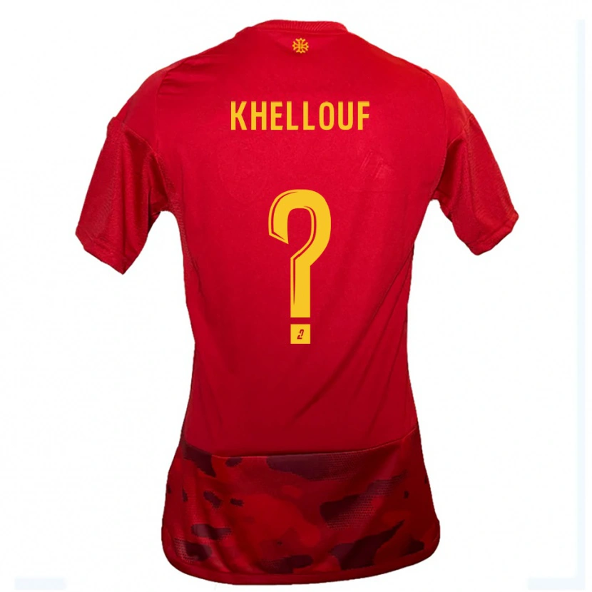 Danxen Niño Camiseta Ilyann Khellouf #0 Rojo Amarillo 1ª Equipación 2025/26 La Camisa México