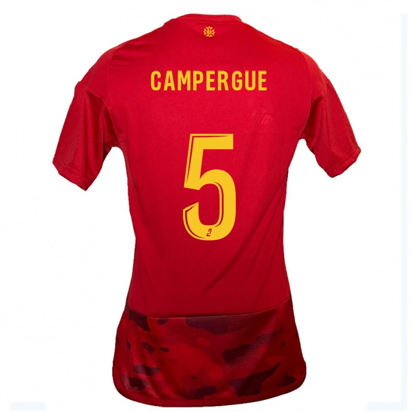 Danxen Niño Camiseta Raphaël Campergue #5 Rojo Amarillo 1ª Equipación 2025/26 La Camisa México