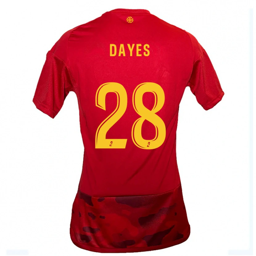 Danxen Niño Camiseta Mikayla Dayes #28 Rojo Amarillo 1ª Equipación 2025/26 La Camisa México