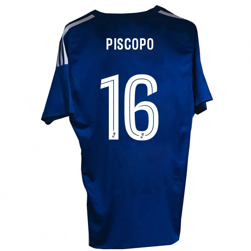Danxen Niño Camiseta Ange Piscopo #16 Azul Blanco 1ª Equipación 2025/26 La Camisa México