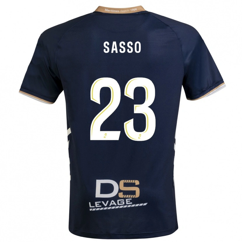 Danxen Niño Camiseta Vincent Sasso #23 Azul Marino Oro 1ª Equipación 2025/26 La Camisa México