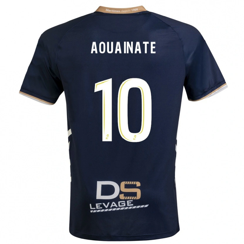 Danxen Niño Camiseta Aymane Aouainate #10 Azul Marino Oro 1ª Equipación 2025/26 La Camisa México