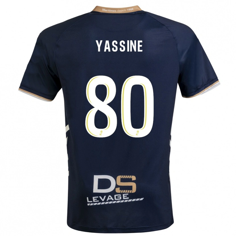 Danxen Niño Camiseta Gessime Yassine #80 Azul Marino Oro 1ª Equipación 2025/26 La Camisa México