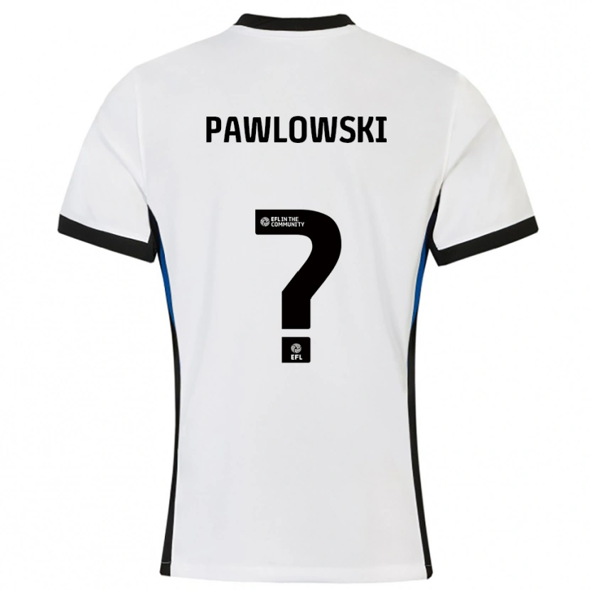 Danxen Niño Camiseta Jakub Pawlowski #0 Blanco Azul 2ª Equipación 2025/26 La Camisa México