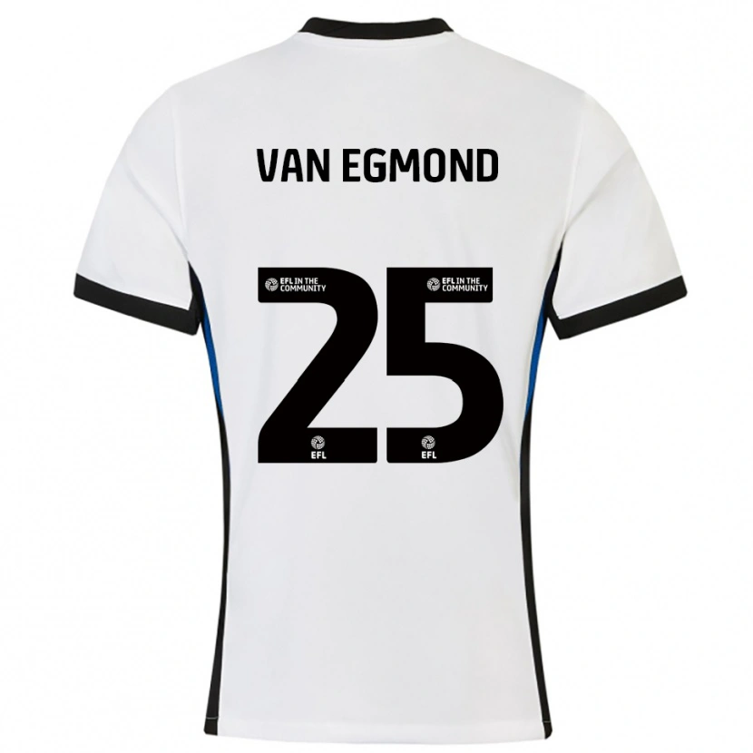 Danxen Niño Camiseta Emily Van Egmond #25 Blanco Azul 2ª Equipación 2025/26 La Camisa México