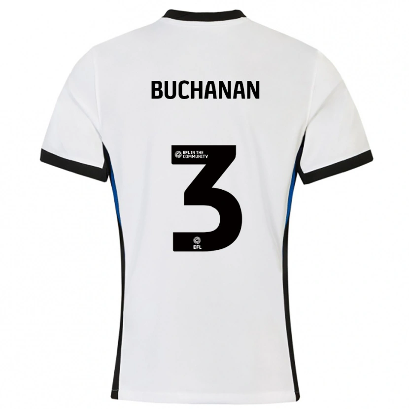 Danxen Niño Camiseta Lee Buchanan #3 Blanco Azul 2ª Equipación 2025/26 La Camisa México