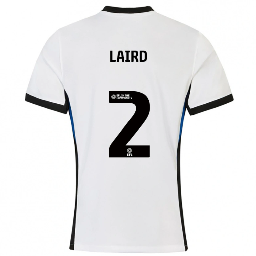 Danxen Niño Camiseta Ethan Laird #2 Blanco Azul 2ª Equipación 2025/26 La Camisa México