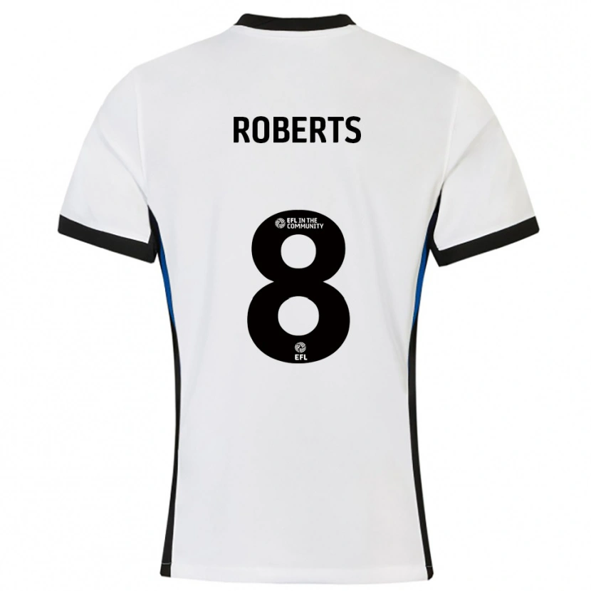 Danxen Niño Camiseta Tyler Roberts #8 Blanco Azul 2ª Equipación 2025/26 La Camisa México