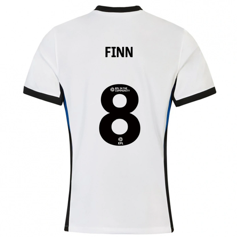 Danxen Niño Camiseta Jamie Finn #8 Blanco Azul 2ª Equipación 2025/26 La Camisa México