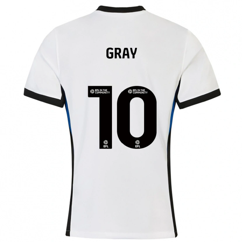 Danxen Niño Camiseta Demarai Gray #10 Blanco Azul 2ª Equipación 2025/26 La Camisa México