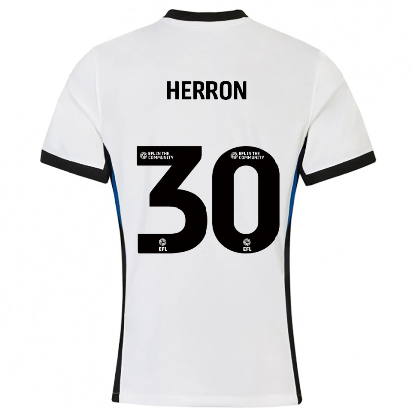 Danxen Niño Camiseta Neve Herron #30 Blanco Azul 2ª Equipación 2025/26 La Camisa México