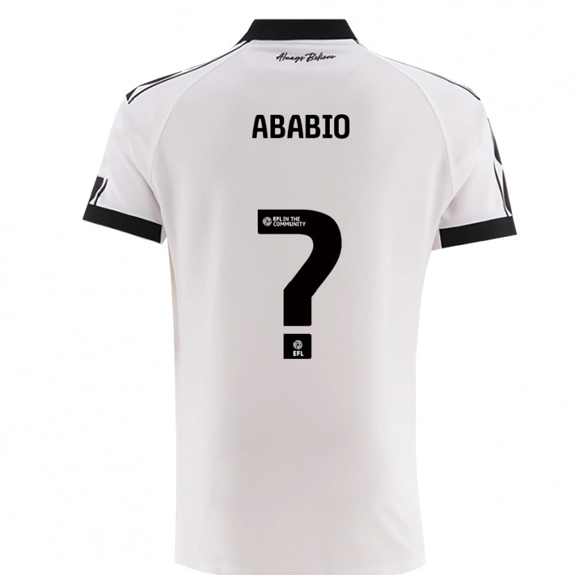 Danxen Niño Camiseta Derrick Ababio #0 Blanco Negro 2ª Equipación 2025/26 La Camisa México