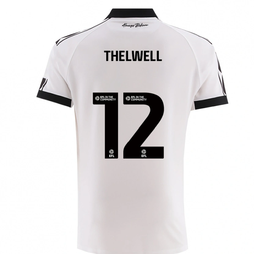 Danxen Niño Camiseta Marley Thelwell #12 Blanco Negro 2ª Equipación 2025/26 La Camisa México