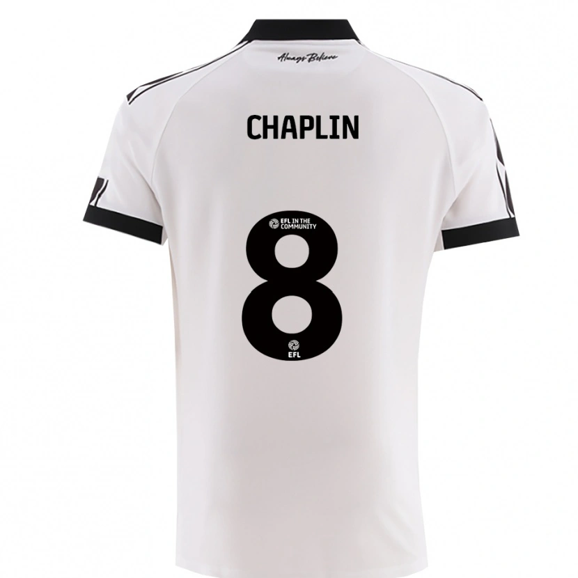 Danxen Niño Camiseta Tom Chaplin #8 Blanco Negro 2ª Equipación 2025/26 La Camisa México
