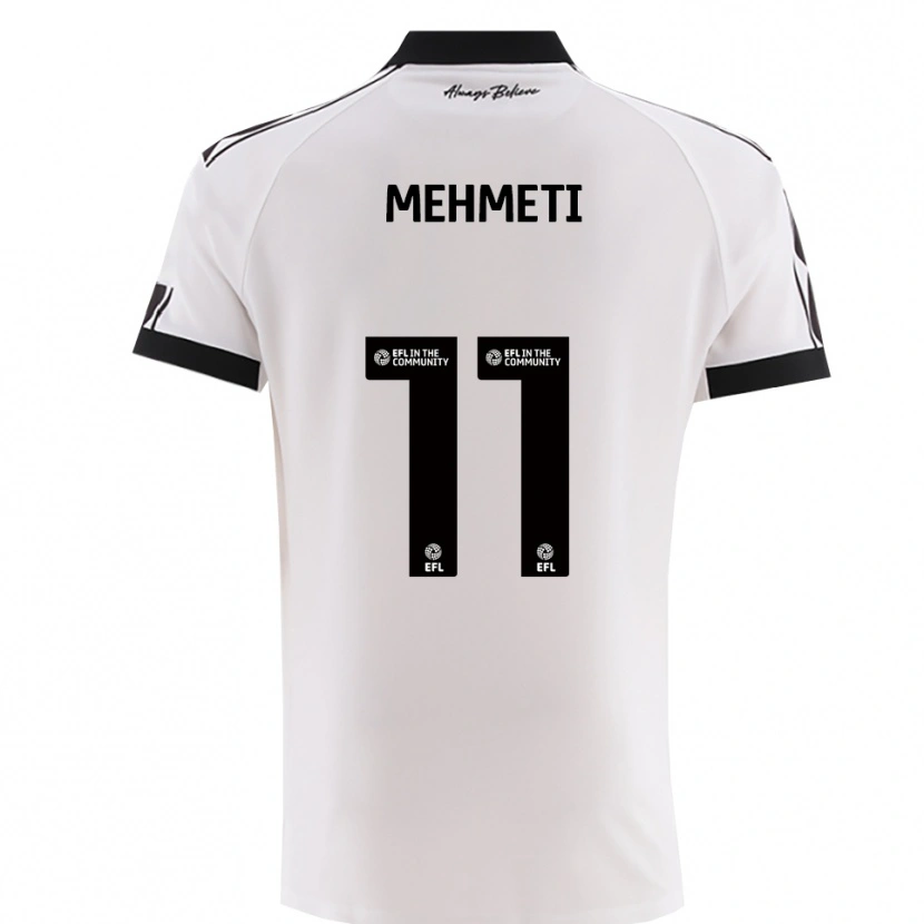 Danxen Niño Camiseta Anis Mehmeti #11 Blanco Negro 2ª Equipación 2025/26 La Camisa México