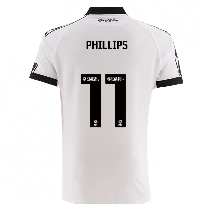 Danxen Niño Camiseta Billy Phillips #11 Blanco Negro 2ª Equipación 2025/26 La Camisa México