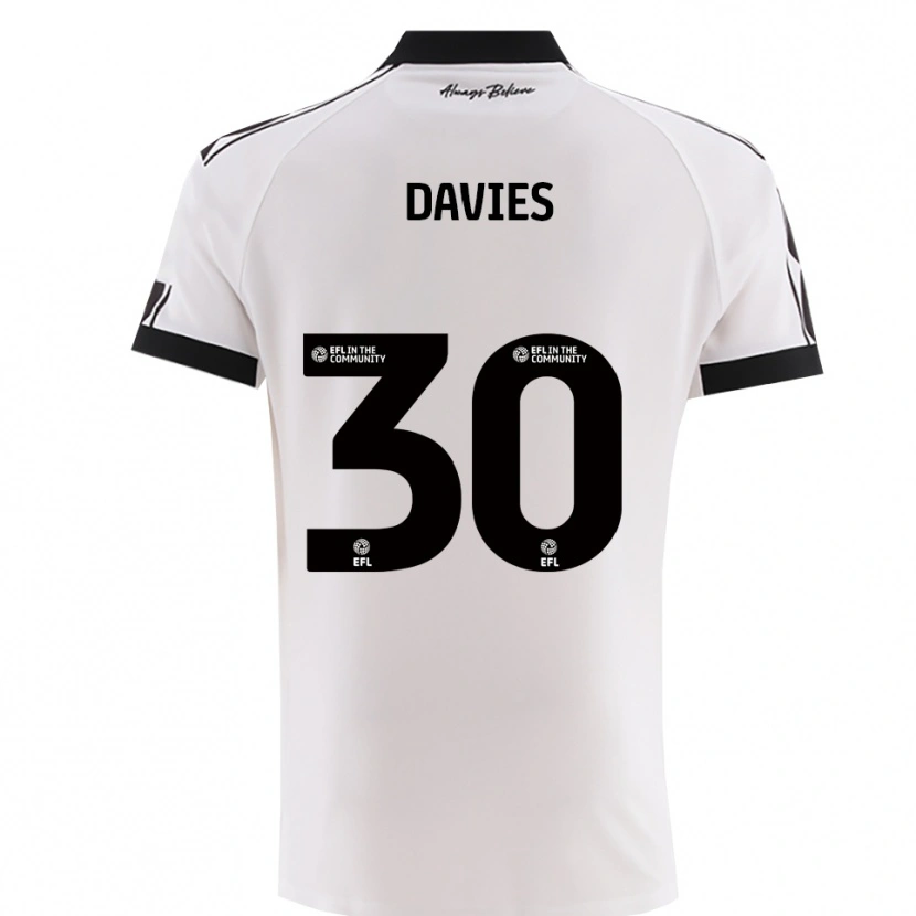 Danxen Niño Camiseta Yasmin Davies #30 Blanco Negro 2ª Equipación 2025/26 La Camisa México