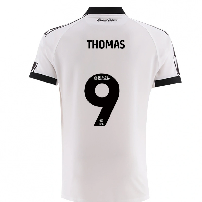 Danxen Niño Camiseta Olly Thomas #9 Blanco Negro 2ª Equipación 2025/26 La Camisa México